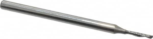 Onsrud - 1/16" Cutting Diam x 1/4" Length of Cut, 1 Flute, Downcut Spiral Router Bit - Uncoated, Right Hand Cut, Solid Carbide, 2" OAL x 1/8" Shank Diam, Single Edge, 21° Helix Angle - Americas Industrial Supply