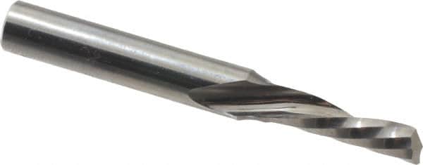 Onsrud - 3/16" Cutting Diam x 5/8" Length of Cut, 1 Flute, Downcut Spiral Router Bit - Uncoated, Right Hand Cut, Solid Carbide, 2" OAL x 1/4" Shank Diam, Single Edge, 21° Helix Angle - Americas Industrial Supply