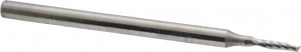 Onsrud - 1/16" Cutting Diam x 1/4" Length of Cut, 1 Flute, Upcut Spiral Router Bit - Uncoated, Right Hand Cut, Solid Carbide, 2" OAL x 1/8" Shank Diam, Single Edge, 21° Helix Angle - Americas Industrial Supply