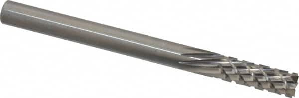 Onsrud - 1/4" Cut Diam, 1/4" Shank Diam, Cylinder Head Fluted Cut Burr - Carbide, Flat End, 3/4" LOC, 3" OAL - Americas Industrial Supply