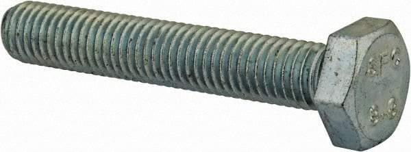 Value Collection - M10x1.50mm Metric Coarse, 60mm Length Under Head Hex Head Cap Screw - Fully Threaded, Grade 8.8 Steel, Zinc-Plated Finish, 17mm Hex - Americas Industrial Supply