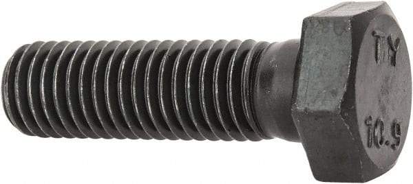 Value Collection - M12x1.75mm Metric Coarse, 40mm Length Under Head Hex Head Cap Screw - Partially Threaded, Grade 10.9 Steel, Uncoated, 19mm Hex - Americas Industrial Supply