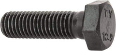 Value Collection - M12x1.75mm Metric Coarse, 40mm Length Under Head Hex Head Cap Screw - Partially Threaded, Grade 10.9 Steel, Uncoated, 19mm Hex - Americas Industrial Supply