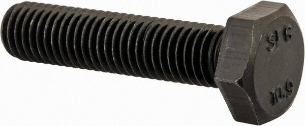 Value Collection - M10x1.50mm Metric Coarse, 45mm Length Under Head Hex Head Cap Screw - Fully Threaded, Grade 10.9 Steel, Uncoated, 17mm Hex - Americas Industrial Supply