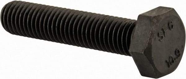 Value Collection - M10x1.50mm Metric Coarse, 50mm Length Under Head Hex Head Cap Screw - Fully Threaded, Grade 10.9 Steel, Uncoated, 17mm Hex - Americas Industrial Supply