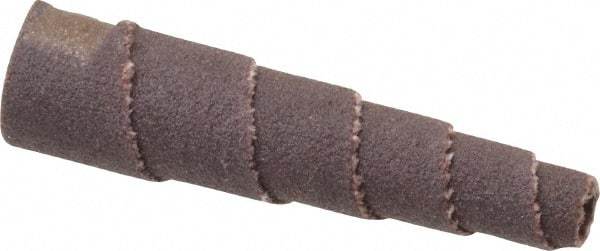 Merit Abrasives - 1-1/2" Long x 3/8" Diam, Aluminum Oxide, Full Taper Cartridge Roll - 180 Grit, 1/8" Pilot Hole Diam, Very Fine Grade - Americas Industrial Supply