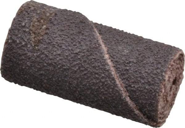 Merit Abrasives - 1/2" Max Roll Diam x 1" OAL, 80 Grit Aluminum Oxide Straight Cartridge Roll - 1/8" Pilot Hole Diam, Medium Grade - Americas Industrial Supply