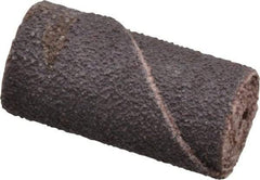 Merit Abrasives - 1/2" Max Roll Diam x 1" OAL, 80 Grit Aluminum Oxide Straight Cartridge Roll - 1/8" Pilot Hole Diam, Medium Grade - Americas Industrial Supply