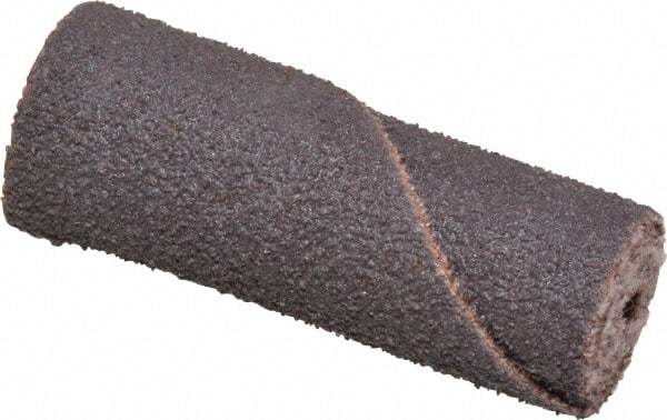 Merit Abrasives - 1/2" Max Roll Diam x 1-1/2" OAL, 80 Grit Aluminum Oxide Straight Cartridge Roll - 1/8" Pilot Hole Diam, Medium Grade - Americas Industrial Supply