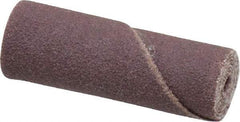 Merit Abrasives - 1/2" Max Roll Diam x 1-1/2" OAL, 120 Grit Aluminum Oxide Straight Cartridge Roll - 1/8" Pilot Hole Diam, Fine Grade - Americas Industrial Supply