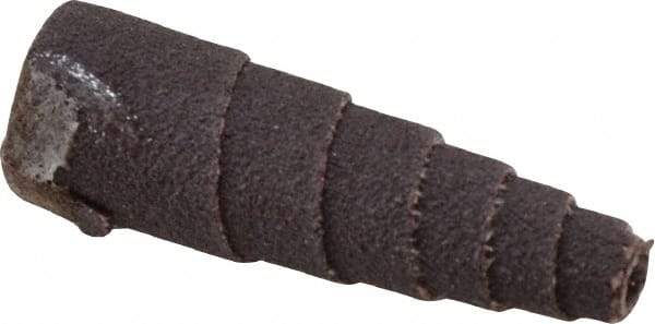 Merit Abrasives - 1-1/2" Long x 1/2" Diam, Aluminum Oxide, Full Taper Cartridge Roll - 120 Grit, 1/8" Pilot Hole Diam, Fine Grade - Americas Industrial Supply