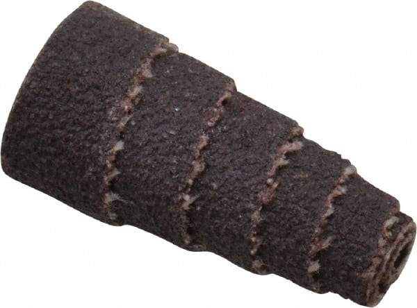 Merit Abrasives - 1" Long x 1/2" Diam, Aluminum Oxide, Full Taper Cartridge Roll - 80 Grit, 1/8" Pilot Hole Diam, Medium Grade - Americas Industrial Supply