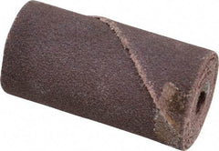 Merit Abrasives - 3/4" Max Roll Diam x 1-1/2" OAL, 120 Grit Aluminum Oxide Straight Cartridge Roll - 3/16" Pilot Hole Diam, Fine Grade - Americas Industrial Supply