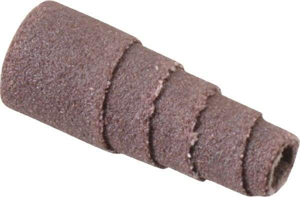 Merit Abrasives - 1" Long x 3/8" Diam, Aluminum Oxide, Full Taper Cartridge Roll - 180 Grit, 1/8" Pilot Hole Diam, Very Fine Grade - Americas Industrial Supply