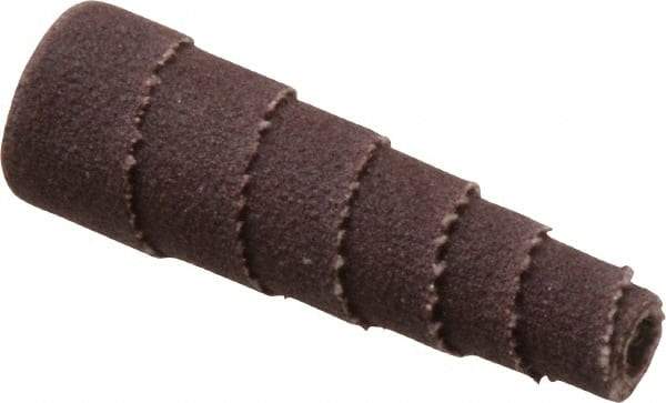 Merit Abrasives - 1-1/2" Long x 1/2" Diam, Aluminum Oxide, Full Taper Cartridge Roll - 180 Grit, 1/8" Pilot Hole Diam, Very Fine Grade - Americas Industrial Supply