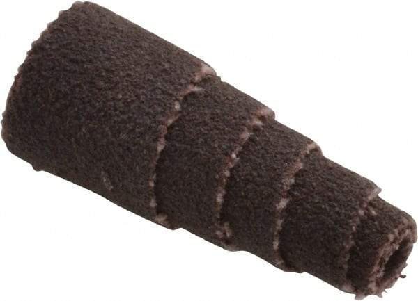 Merit Abrasives - 1" Long x 3/8" Diam, Aluminum Oxide, Full Taper Cartridge Roll - 120 Grit, 1/8" Pilot Hole Diam, Fine Grade - Americas Industrial Supply