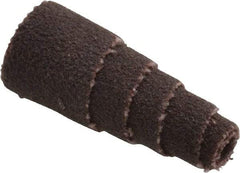 Merit Abrasives - 1" Long x 3/8" Diam, Aluminum Oxide, Full Taper Cartridge Roll - 120 Grit, 1/8" Pilot Hole Diam, Fine Grade - Americas Industrial Supply