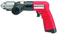 #UT8896 - 1/2" Non-Reversing - Air Powered Drill - Handle Exhaust - Americas Industrial Supply