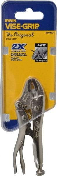Irwin - 4" OAL Curved Jaw Locking Pliers - 15/16" Jaw Opening - Americas Industrial Supply