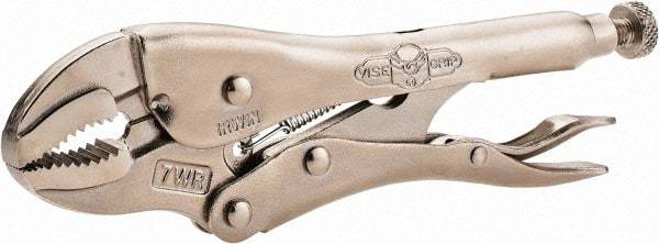 Irwin - 7" OAL Curved Jaw Locking Pliers - 1-5/8" Jaw Opening, Standard Handle - Americas Industrial Supply