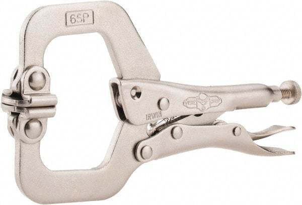 Irwin - 6" OAL C-Clamp Locking Pliers - 1-1/2" Jaw Depth, 2-1/8" Jaw Opening - Americas Industrial Supply