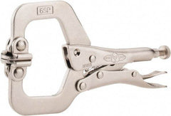 Irwin - 6" OAL C-Clamp Locking Pliers - 1-1/2" Jaw Depth, 2-1/8" Jaw Opening - Americas Industrial Supply