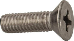 Value Collection - 3/8-16 UNC, 1-1/4" OAL Phillips Drive Machine Screw - Flat Head, Grade 316 Stainless Steel, Uncoated, Without Washer - Americas Industrial Supply