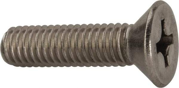 Value Collection - 3/8-16 UNC, 1-1/2" OAL Phillips Drive Machine Screw - Flat Head, Grade 316 Stainless Steel, Uncoated, Without Washer - Americas Industrial Supply