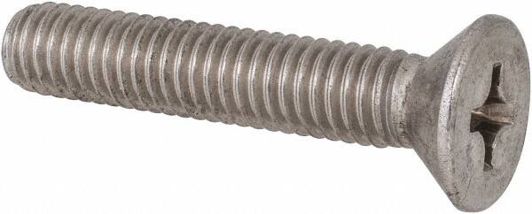 Value Collection - 3/8-16 UNC, 2" OAL Phillips Drive Machine Screw - Flat Head, Grade 316 Stainless Steel, Uncoated, Without Washer - Americas Industrial Supply