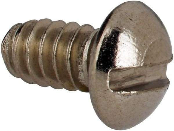 Value Collection - #6-32 UNC, 1/4" Length Under Head Slotted Drive Machine Screw - Round Head, Grade 316 Stainless Steel, Uncoated, Without Washer - Americas Industrial Supply