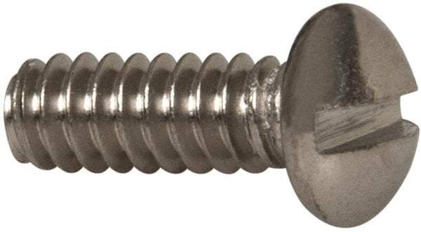 Value Collection - #6-32 UNC, 3/8" Length Under Head Slotted Drive Machine Screw - Round Head, Grade 316 Stainless Steel, Uncoated, Without Washer - Americas Industrial Supply