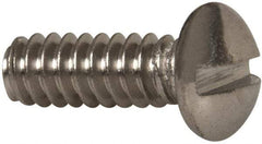 Value Collection - #6-32 UNC, 3/8" Length Under Head Slotted Drive Machine Screw - Round Head, Grade 316 Stainless Steel, Uncoated, Without Washer - Americas Industrial Supply
