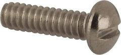 Value Collection - #6-32 UNC, 1/2" Length Under Head Slotted Drive Machine Screw - Round Head, Grade 316 Stainless Steel, Uncoated, Without Washer - Americas Industrial Supply