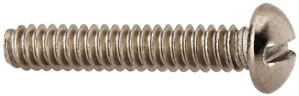 Value Collection - #6-32 UNC, 3/4" Length Under Head Slotted Drive Machine Screw - Round Head, Grade 316 Stainless Steel, Uncoated, Without Washer - Americas Industrial Supply