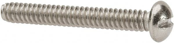 Value Collection - #6-32 UNC, 1" Length Under Head Slotted Drive Machine Screw - Round Head, Grade 316 Stainless Steel, Uncoated, Without Washer - Americas Industrial Supply