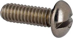 Value Collection - #8-32 UNC, 1/2" Length Under Head Slotted Drive Machine Screw - Round Head, Grade 316 Stainless Steel, Uncoated, Without Washer - Americas Industrial Supply