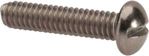 Value Collection - #8-32 UNC, 3/4" Length Under Head Slotted Drive Machine Screw - Round Head, Grade 316 Stainless Steel, Uncoated, Without Washer - Americas Industrial Supply
