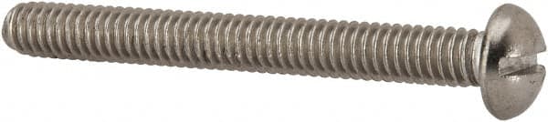 Value Collection - #8-32 UNC, 1-1/2" Length Under Head Slotted Drive Machine Screw - Round Head, Grade 316 Stainless Steel, Uncoated, Without Washer - Americas Industrial Supply