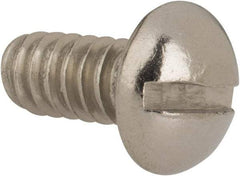 Value Collection - #10-24 UNC, 3/8" Length Under Head Slotted Drive Machine Screw - Round Head, Grade 316 Stainless Steel, Uncoated, Without Washer - Americas Industrial Supply