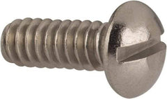 Value Collection - #10-24 UNC, 1/2" Length Under Head Slotted Drive Machine Screw - Round Head, Grade 316 Stainless Steel, Uncoated, Without Washer - Americas Industrial Supply