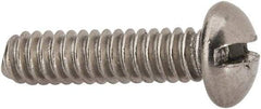 Value Collection - #10-24 UNC, 3/4" Length Under Head Slotted Drive Machine Screw - Round Head, Grade 316 Stainless Steel, Uncoated, Without Washer - Americas Industrial Supply