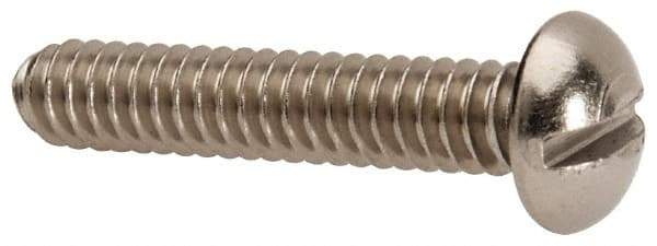Value Collection - #10-24 UNC, 1" Length Under Head Slotted Drive Machine Screw - Round Head, Grade 316 Stainless Steel, Uncoated, Without Washer - Americas Industrial Supply