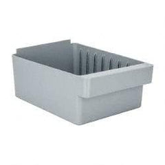 Quantum Storage - 28 Lb. Load Capacity, 11-5/8" Deep, Gray High-Impact Polystyrene Drawer Bin - 4-5/8" High x 8-3/8" Wide x 11-5/8" Long - Americas Industrial Supply
