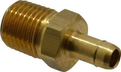 Eaton - 0.19" Tube ID, 1/4 Thread, Metal Barbed Tube Fitting - 3/8" Tube OD, 1/4" Tube Reduced OD - Americas Industrial Supply