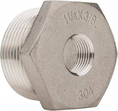 Merit Brass - 1-1/4 x 3/8" Grade 316 Stainless Steel Pipe Hex Bushing - MNPT x FNPT End Connections, 150 psi - Americas Industrial Supply