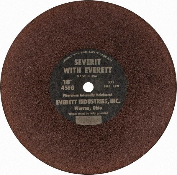 Everett - 18" Aluminum Oxide Cutoff Wheel - 3/16" Thick, 1" Arbor, Use with Gas Powered Saws - Americas Industrial Supply