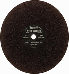 Everett - 10" Aluminum Oxide Cutoff Wheel - 3/32" Thick, 5/8" Arbor, Use with Gas Powered Saws - Americas Industrial Supply
