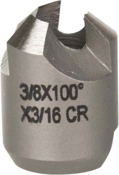 Made in USA - 3/8" Cutter Head Diam, 3/16" Pilot Hole Diam, High Speed Steel Reverse Countersink - Americas Industrial Supply