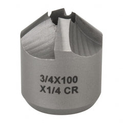 Made in USA - 4 Flutes, 3/4" Cutter Head Diam, 1/4" Pilot Hole Diam, High Speed Steel Reverse Countersink - Americas Industrial Supply