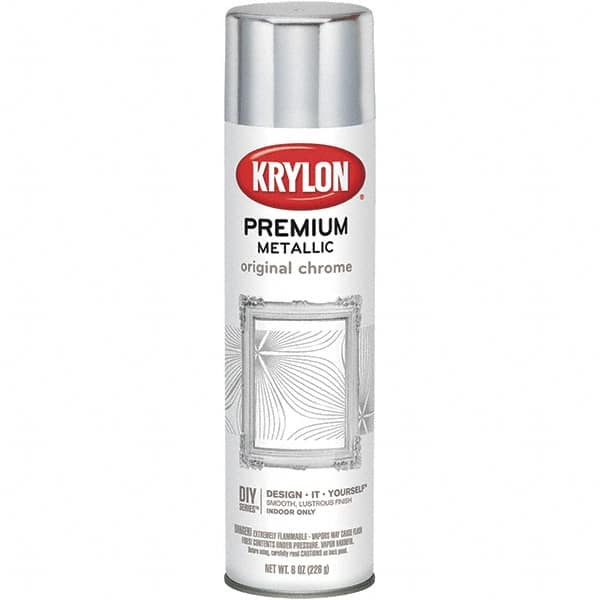 Krylon - Original Chrome, Gloss, Metallic Spray Paint - 8 oz Container - Americas Industrial Supply